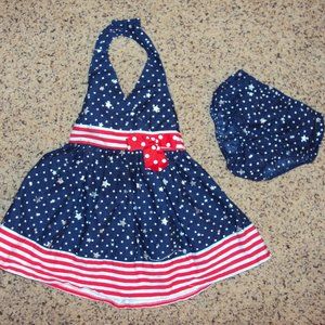 Baby Girl Patriotic Stars Halter Dress